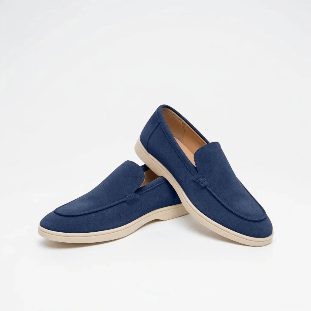 Navy Suede Loafers - MONACO Old Money Collection